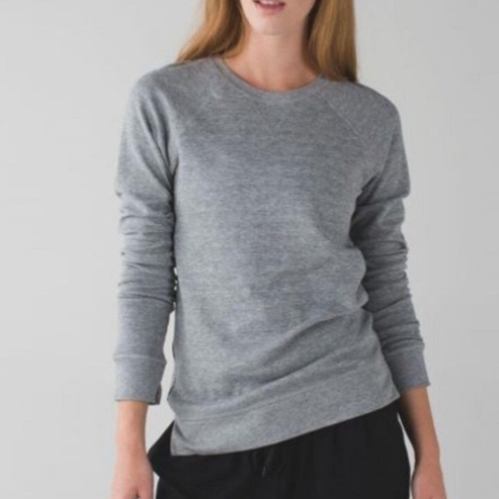 lululemon athletica Heather Gray Crew Neck Sweater